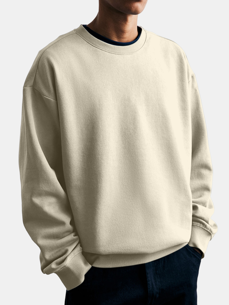 Men's Casual Simple Everyday Comfortable Round Neck Sweatshirt