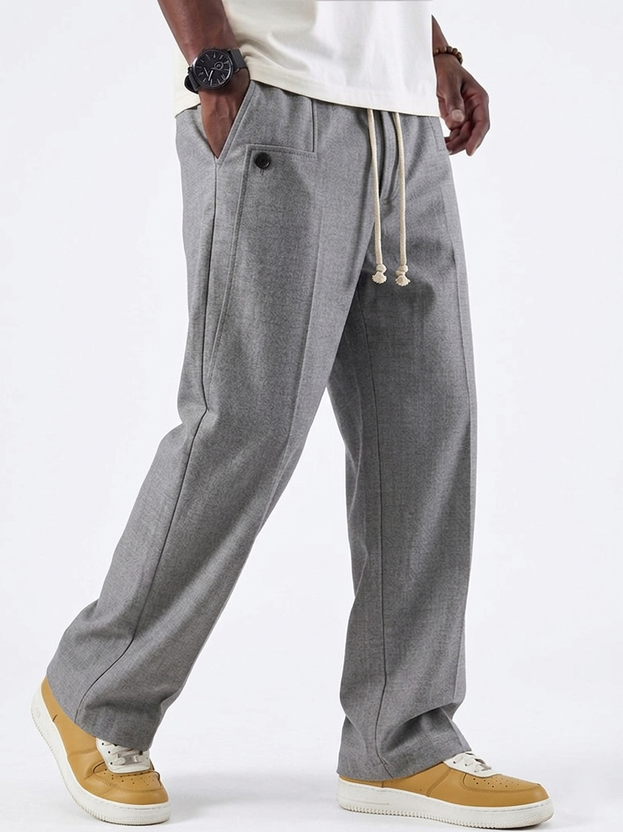 Men's Comfortable Urban Style Drawstring Deconstructed Design Pants