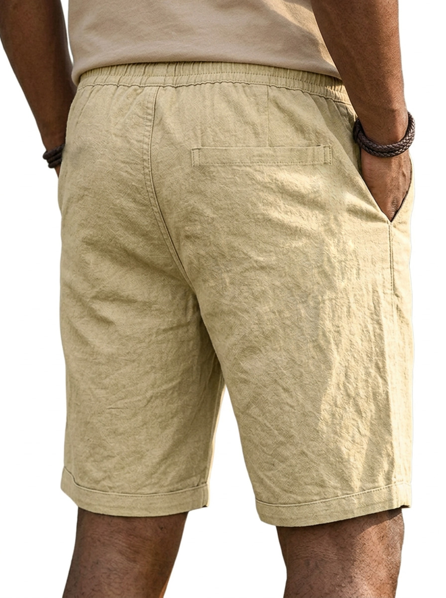 Men's 100% Cotton Casual Solid Color Shorts with Furnished Zipper Design