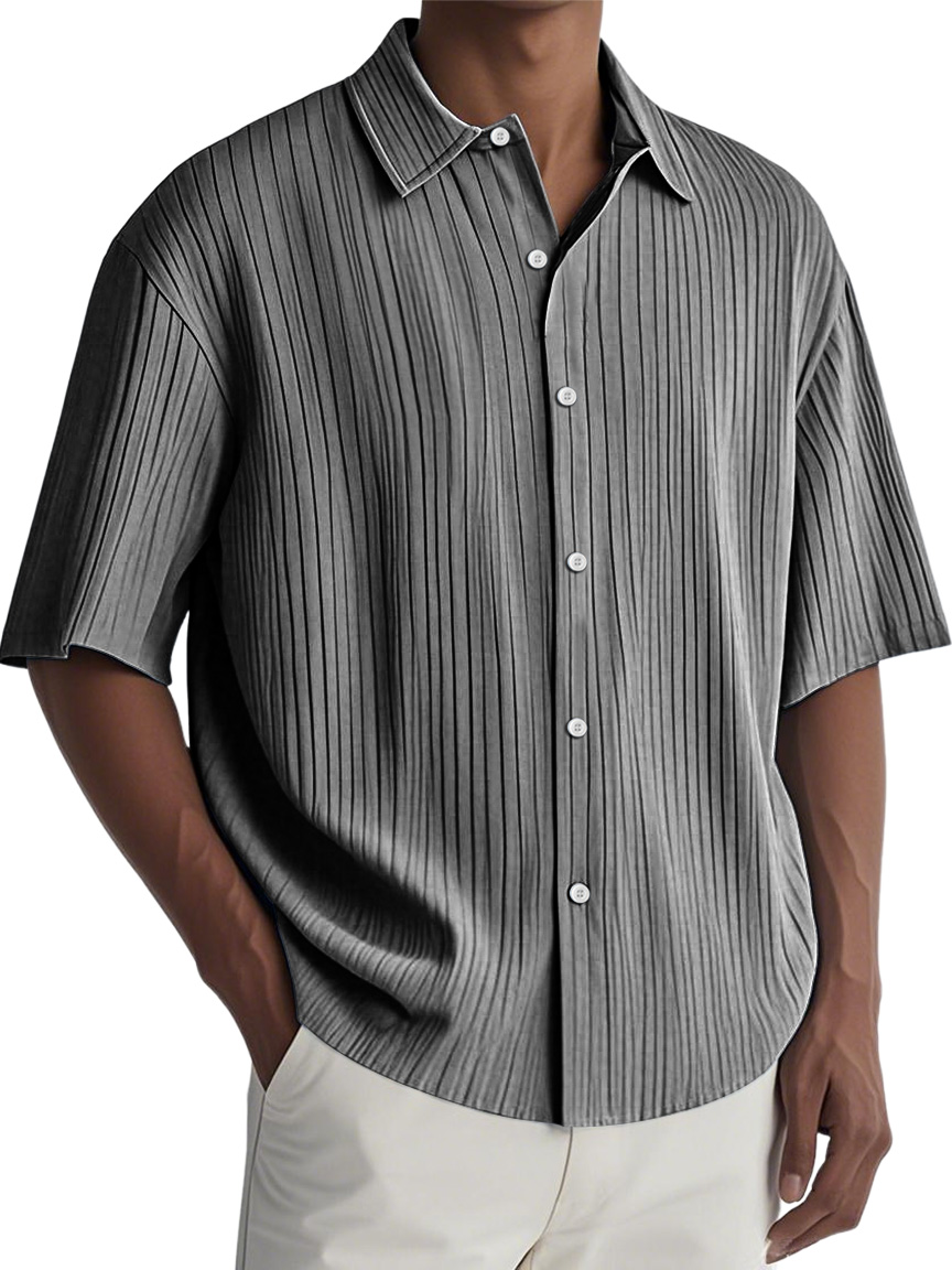 Men's Daily Ripped Casual Comfortable Solid Color Short-sleeved Shirt