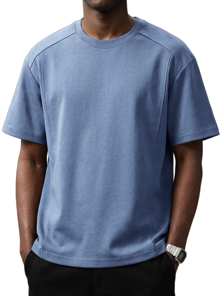 Men's Everyday Casual Deconstructed Design Crew Neck Short-Sleeve T-Shirt