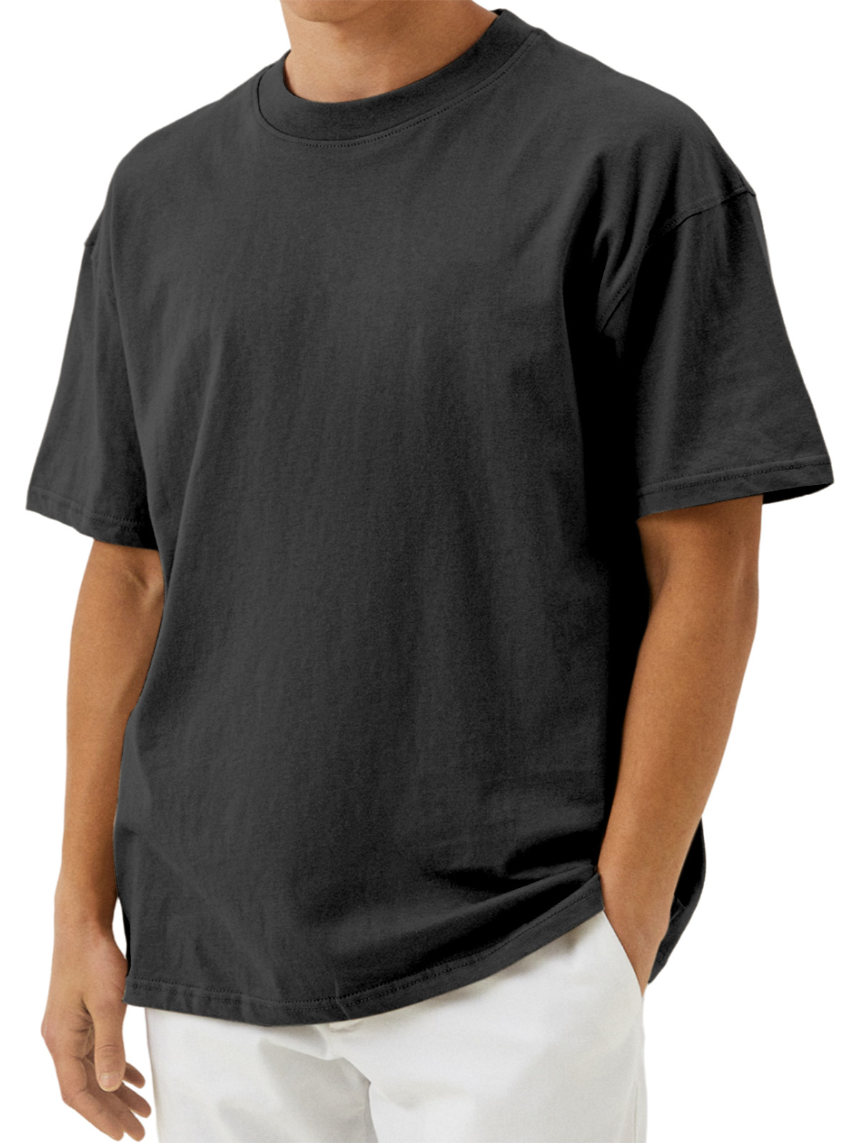 Men's Casual Solid Color Comfortable Cotton Short-sleeved T-shirt
