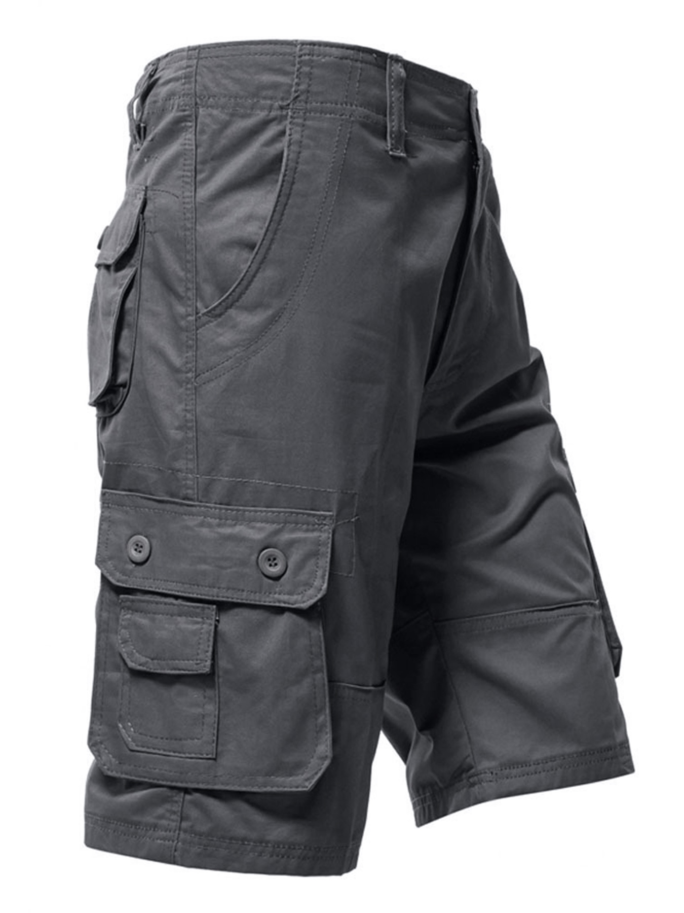 Men's 100% Cotton Basic Multi-Pocket Casual Cargo Shorts