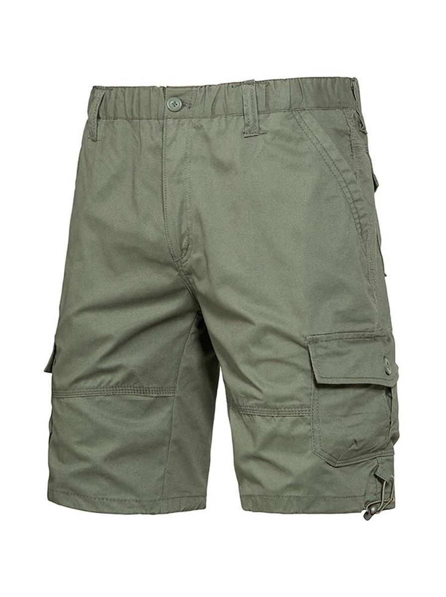 Men's Casual Cotton Multi-pocket Zipper Cargo Shorts