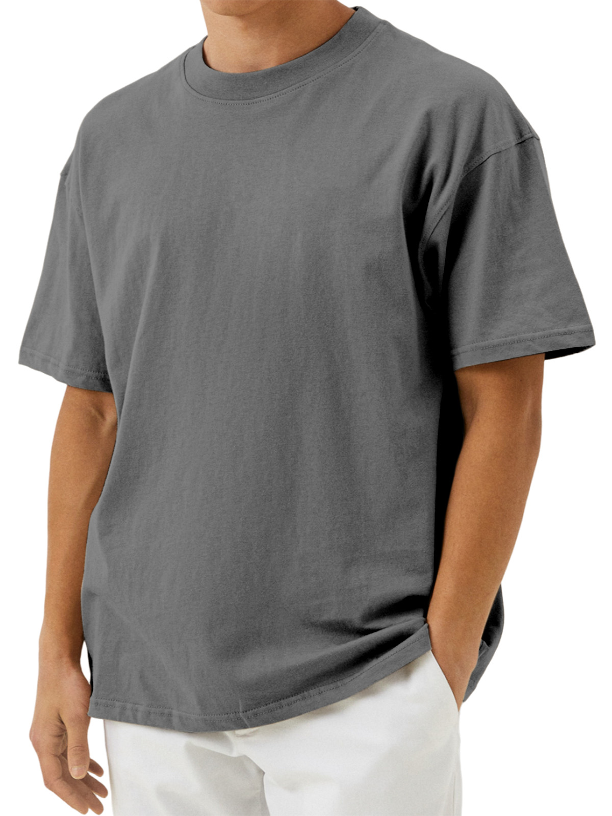 Men's Casual Solid Color Comfortable Cotton Short-sleeved T-shirt