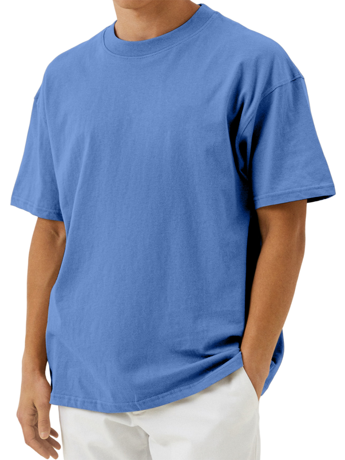 Men's Casual Solid Color Comfortable Cotton Short-sleeved T-shirt