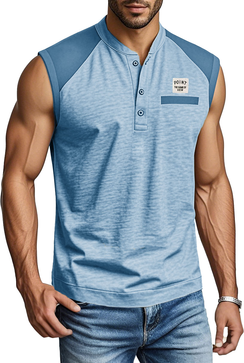 Men's Fashion Outdoor Sports Splicing Logo Vest