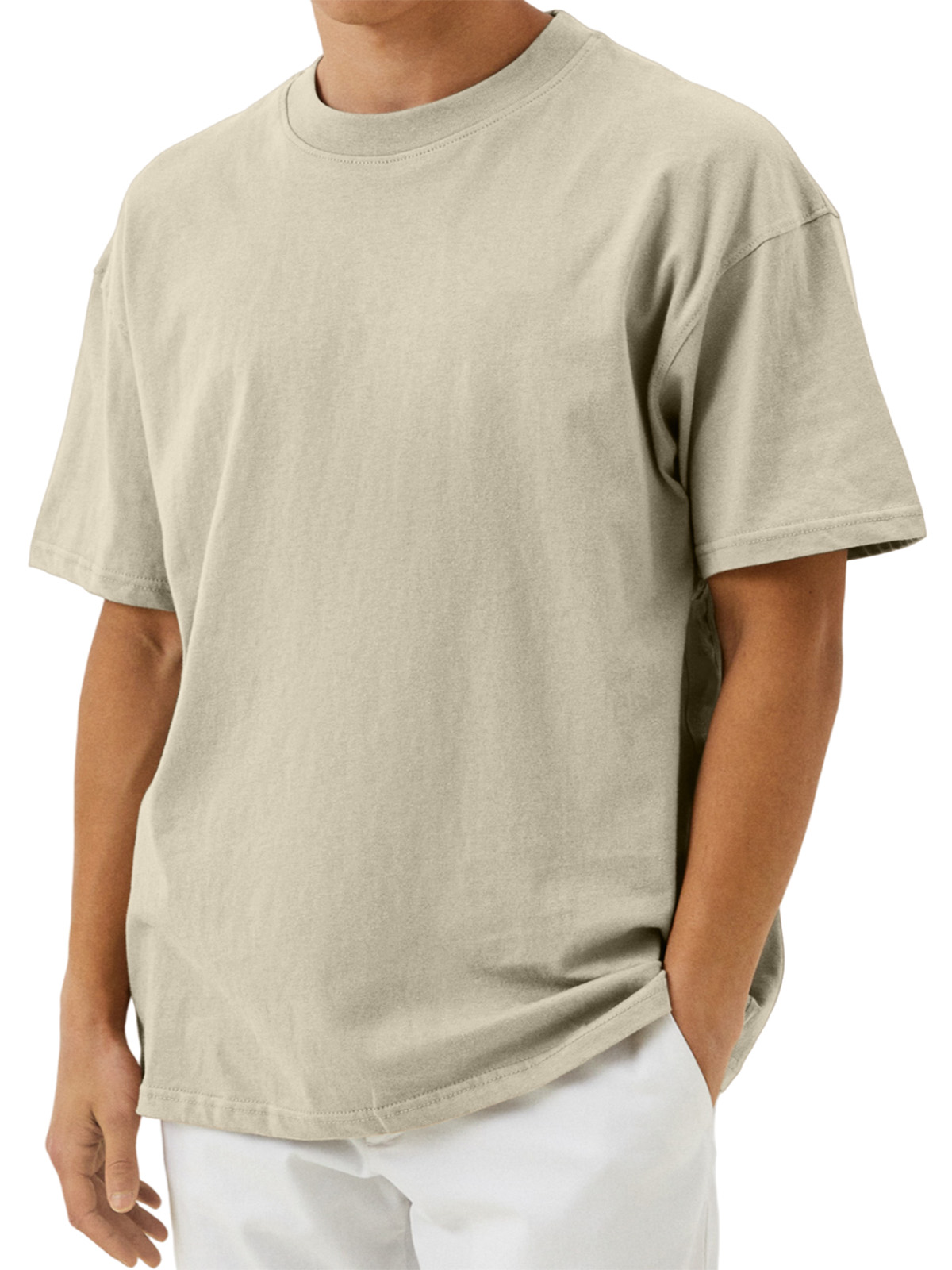 Men's Casual Solid Color Comfortable Cotton Short-sleeved T-shirt
