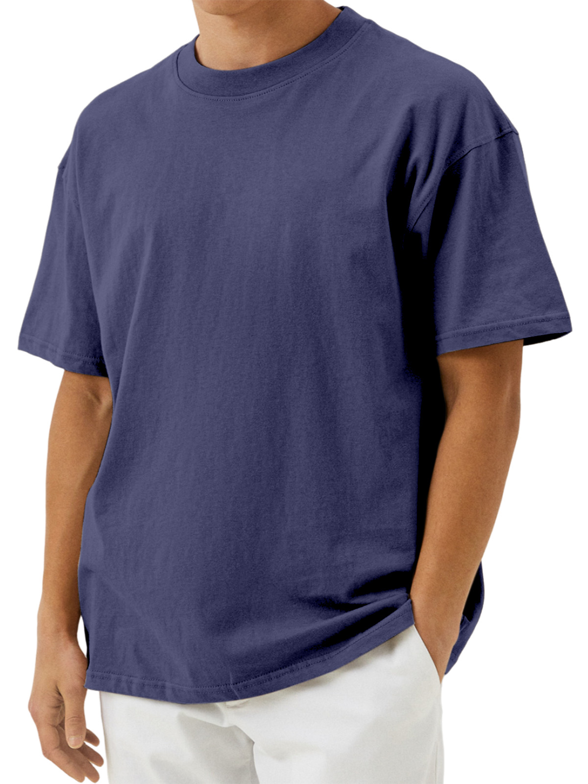 Men's Casual Solid Color Comfortable Cotton Short-sleeved T-shirt