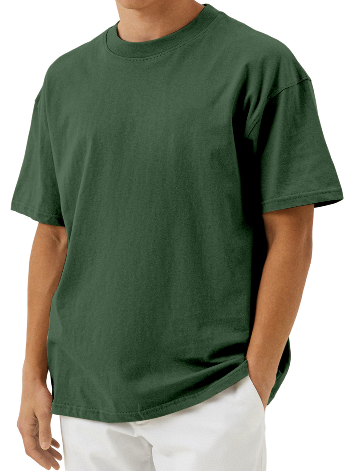 Men's Casual Solid Color Comfortable Cotton Short-sleeved T-shirt