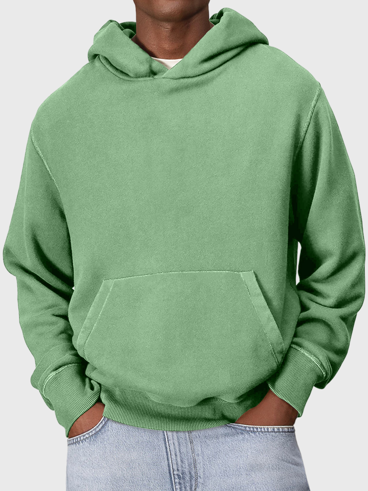 Men's Casual Hooded Solid Color Comfortable Sweatshirt