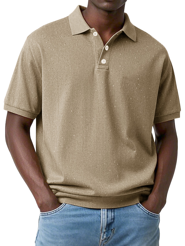 Men's Fashion Retro Distressed Lapel Short Sleeve Polo Shirt