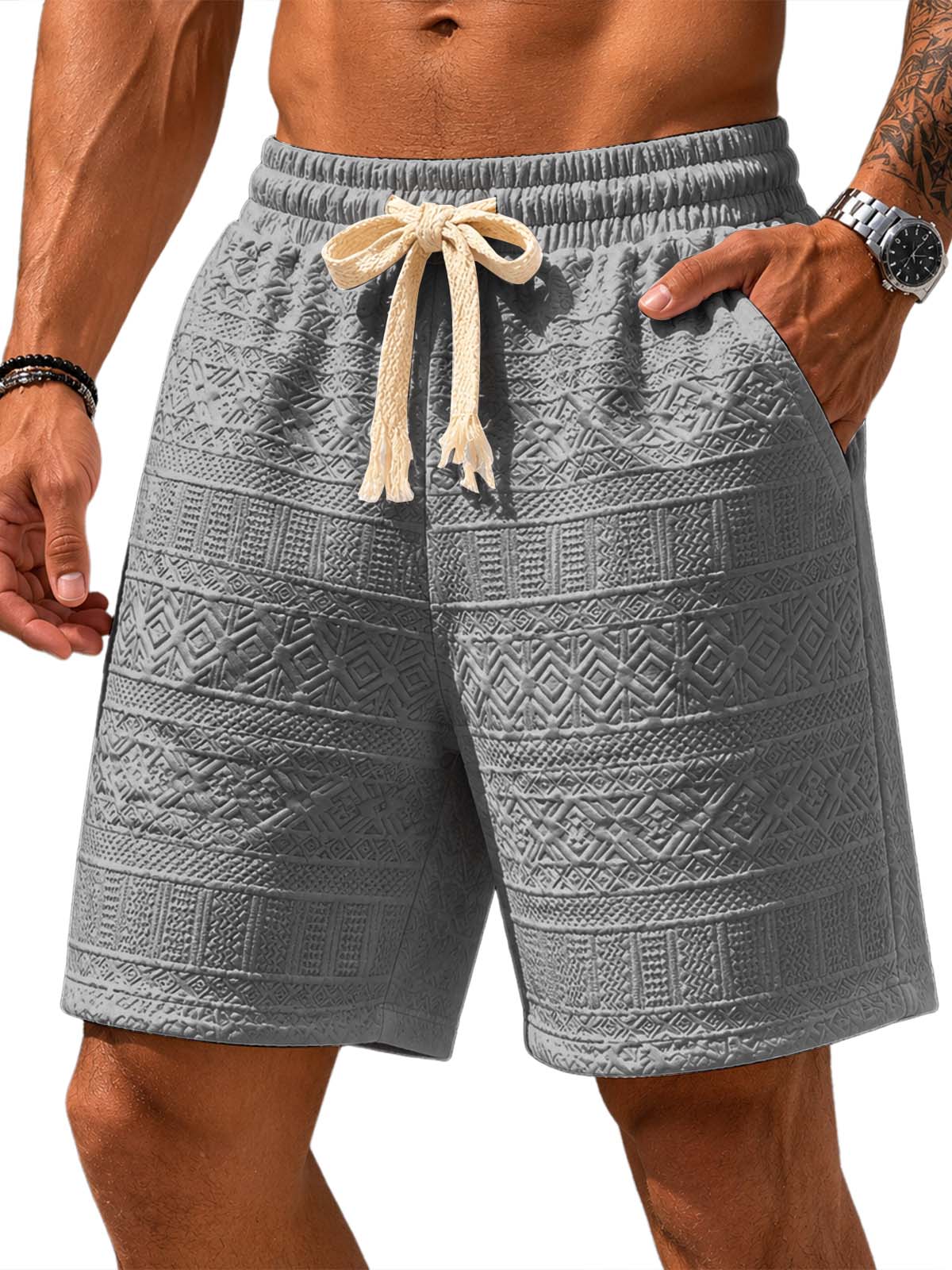 Men's Jacquard Textured Shorts