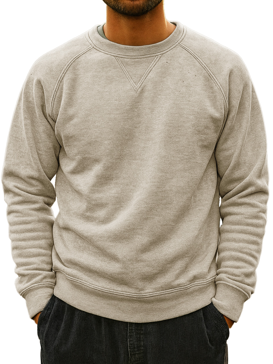 Men's Fashionable Daily Casual Round Neck Raglan Sweatshirt