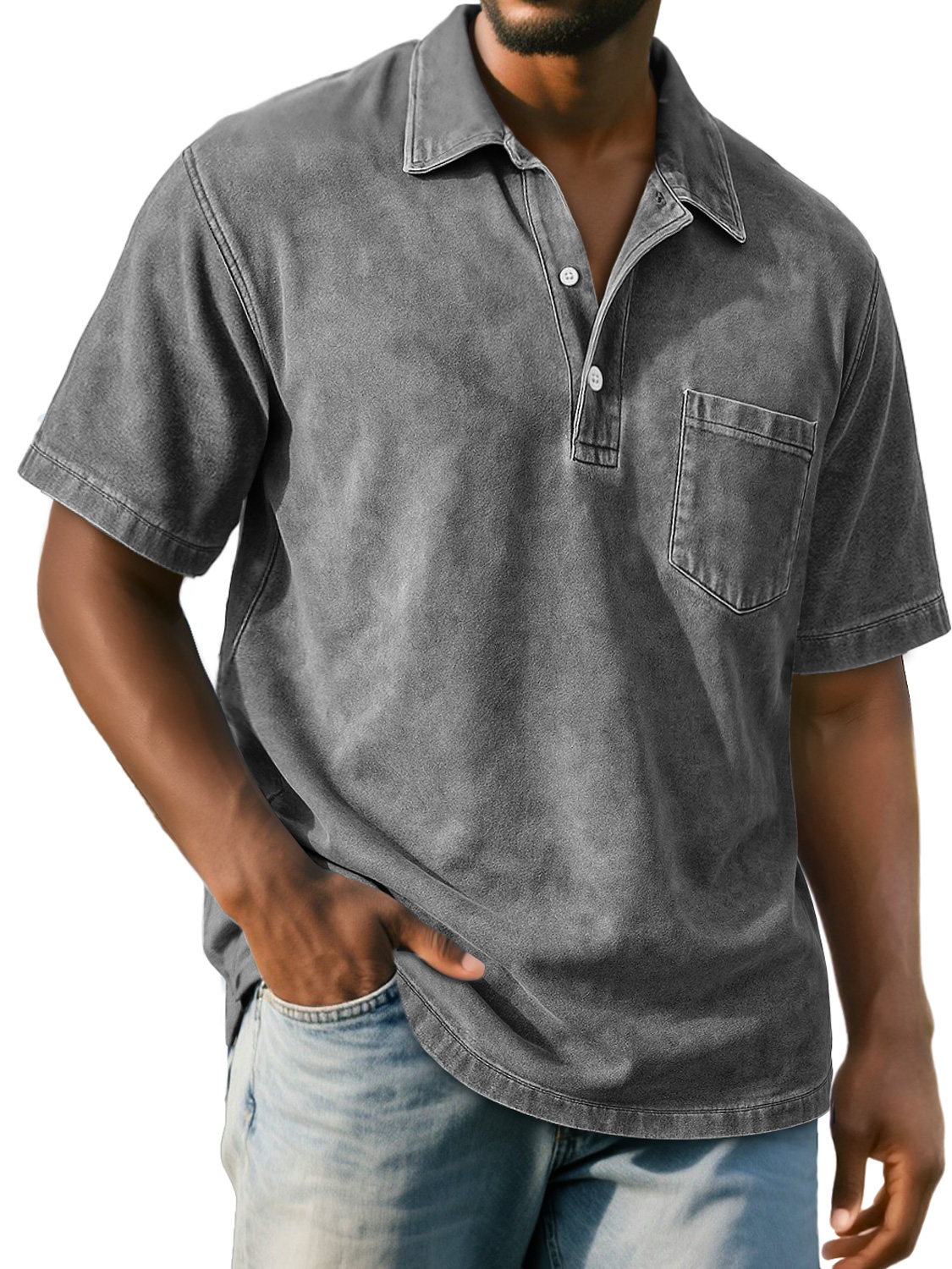 Men's Retro Everyday Casual Lapel Pocket Short-sleeved Polo Shirt