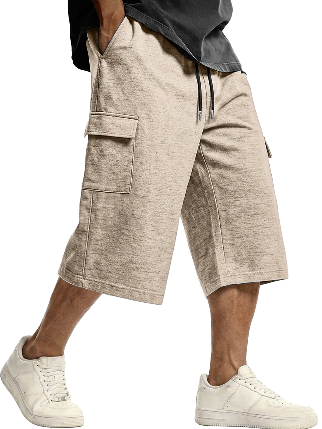 Men's Casual Comfortable Multi-pocket Cropped Loose Shorts