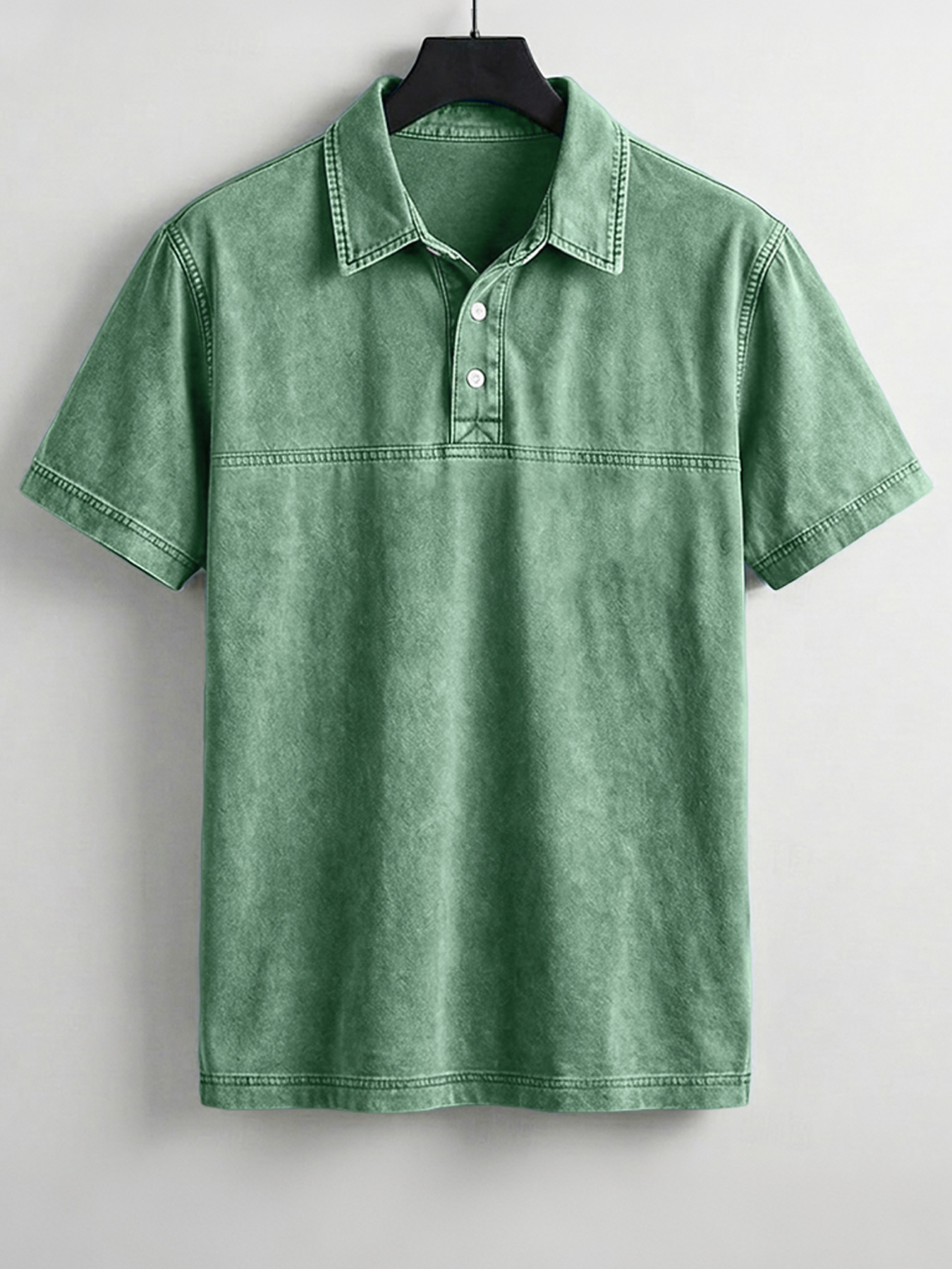 Men's Retro Patchwork Design Casual Collared Short-Sleeve Polo Shirt