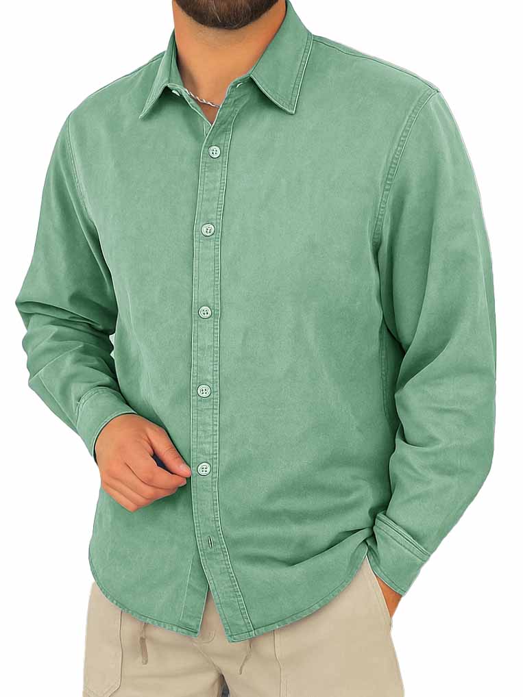 Men's Stylish Casual Lapel Long-sleeved Shirt
