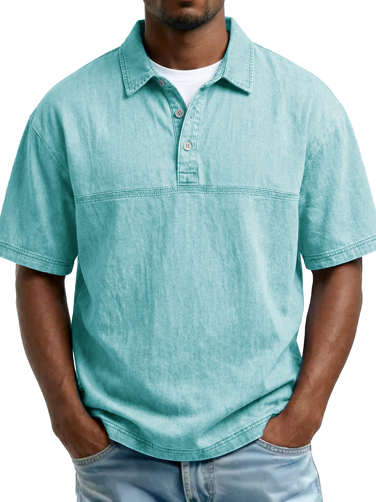 Men's Retro Loose Casual Short-Sleeve Polo Shirt