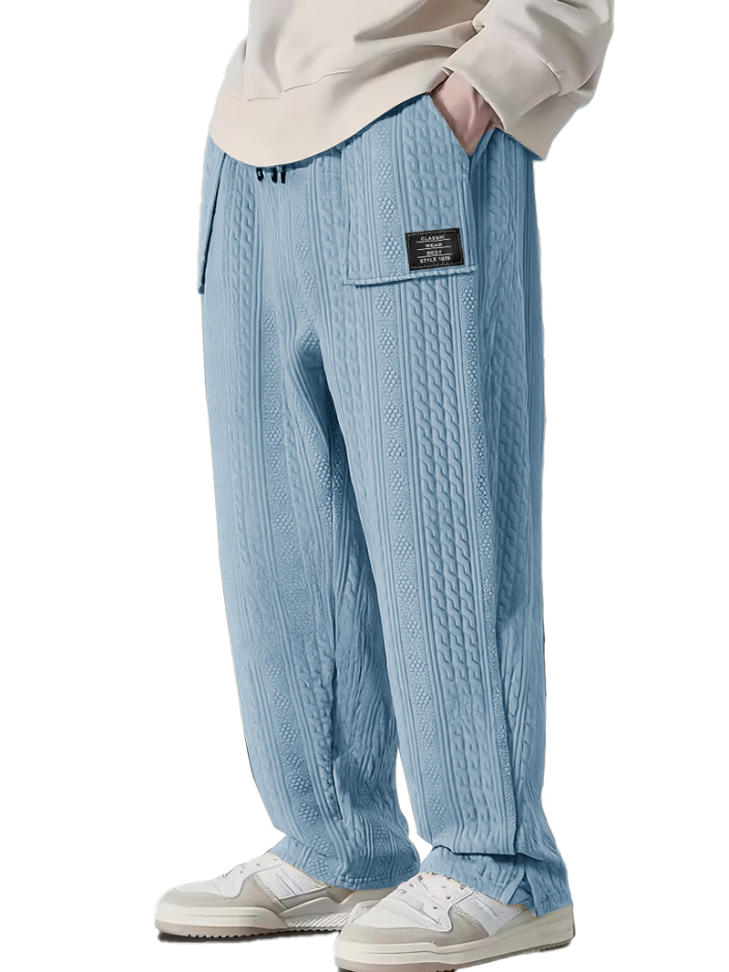 Men's clothing fashionable casual jacquard fabric loose pants