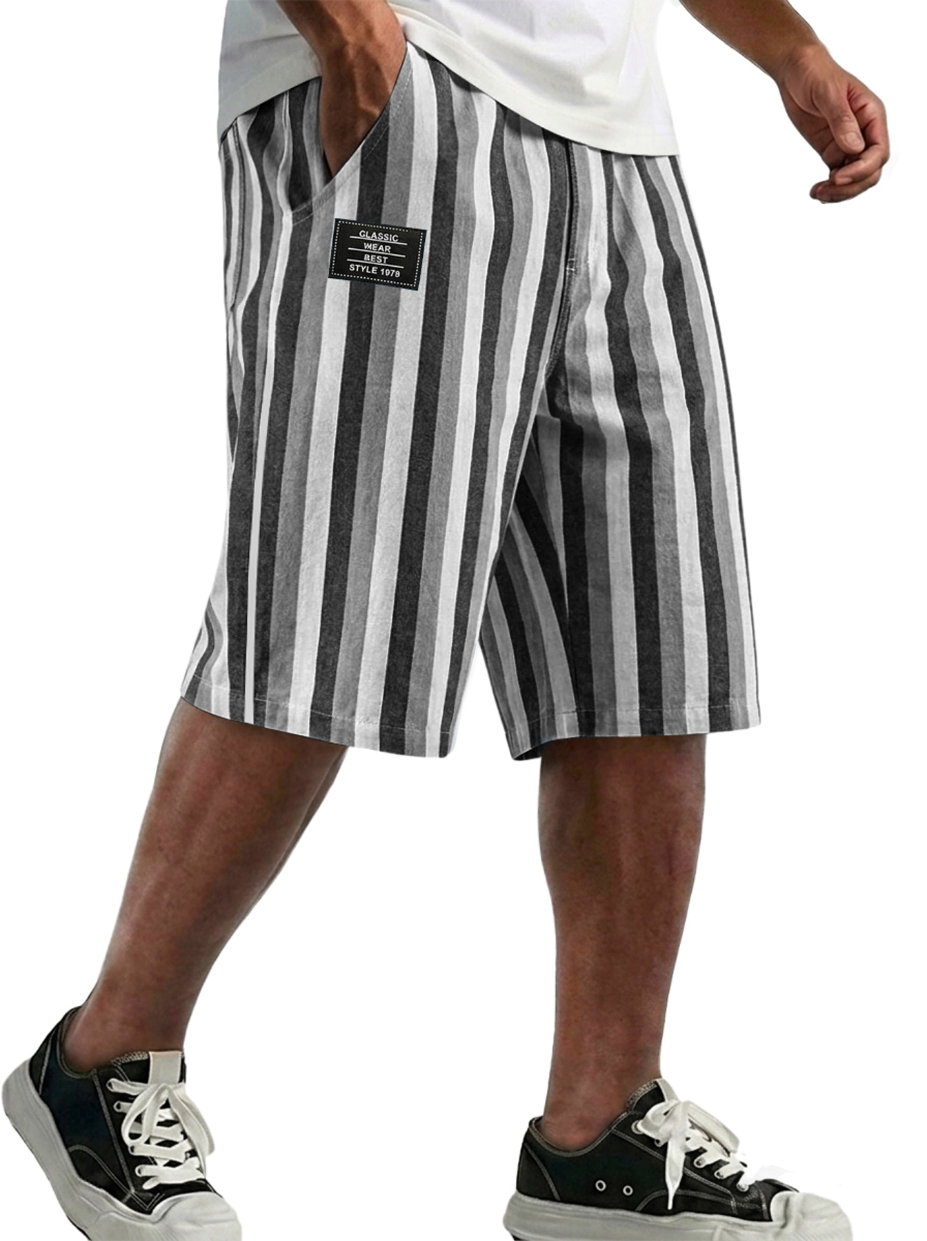 Men's Fashion Striped Casual Loose Shorts