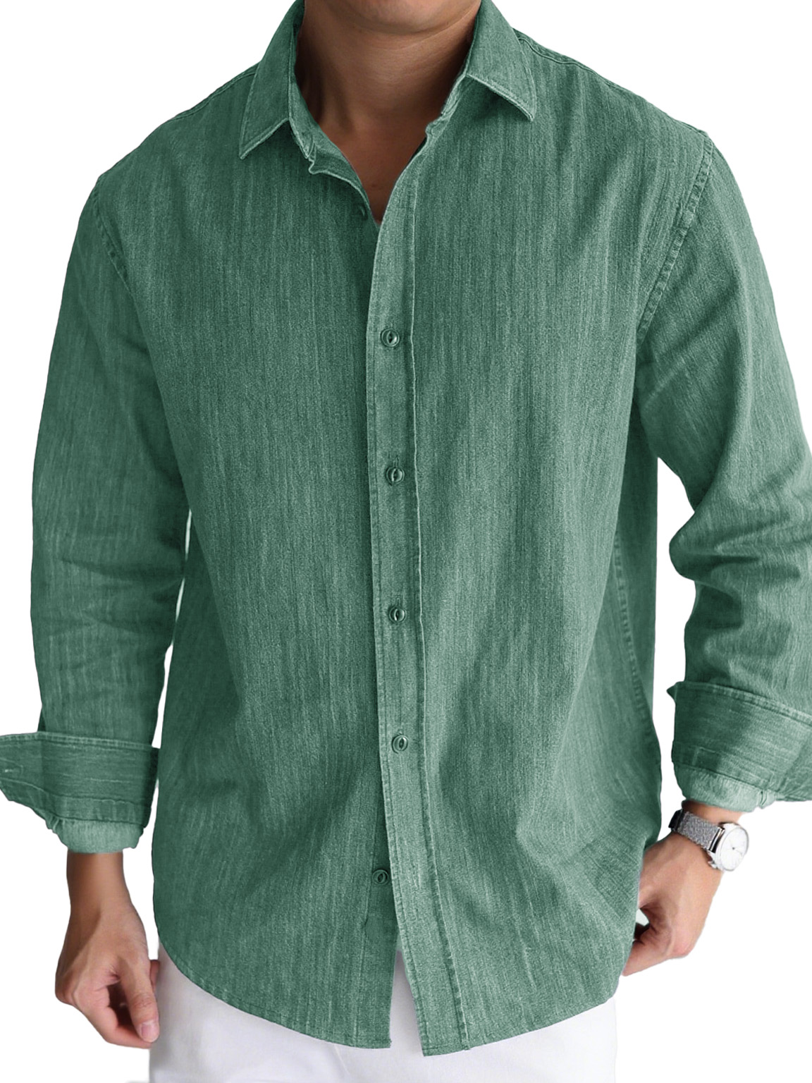 Men's Stylish Casual Lapel Long-sleeved Shirt