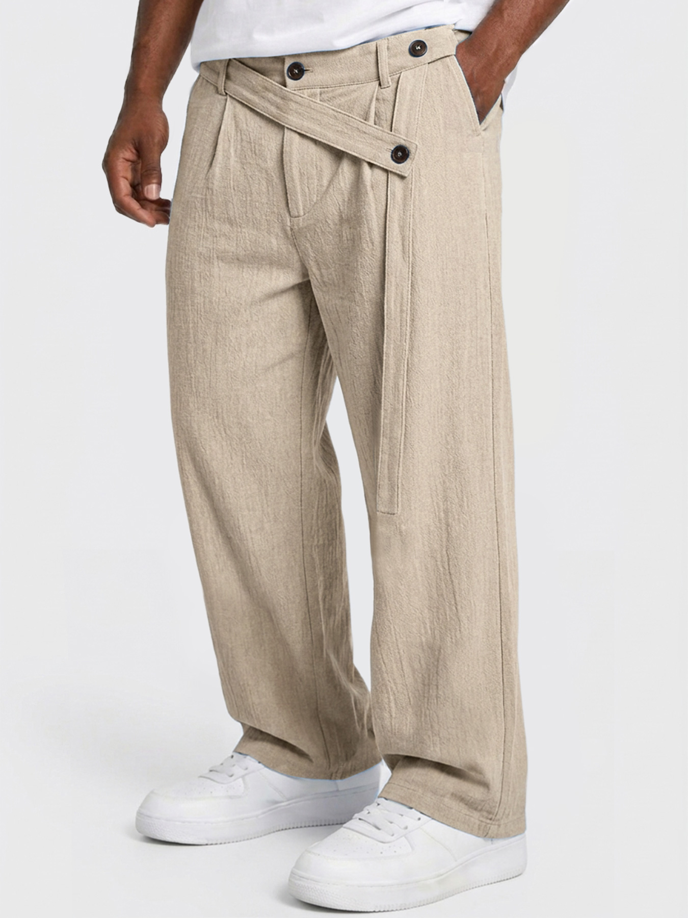Men's Casual Linen Cross-Waisted Comfort Trousers
