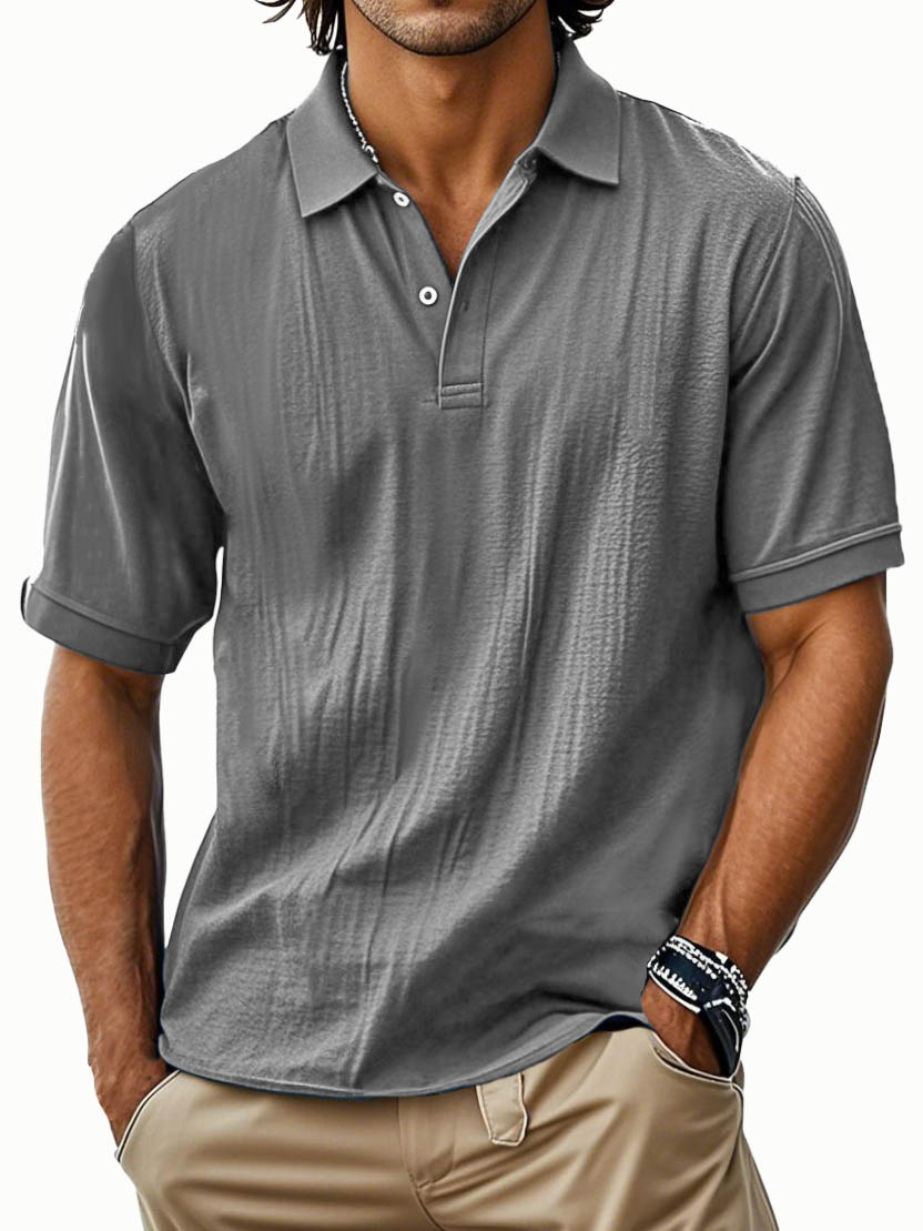 Men's Fashion Retro Lapel Pocket Polo Shirt