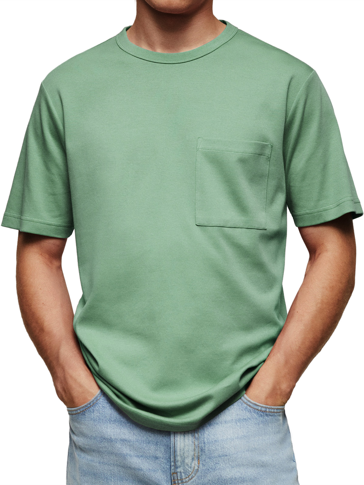 Men's Everyday Round Neck Casual Pocket Comfortable Short Sleeve T-Shirt