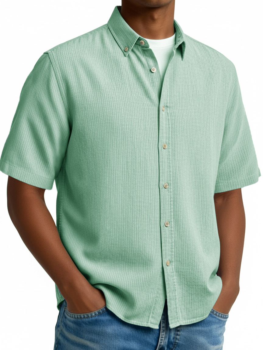 Men's Fashionable Casual Retro Collar Short-Sleeve Shirt