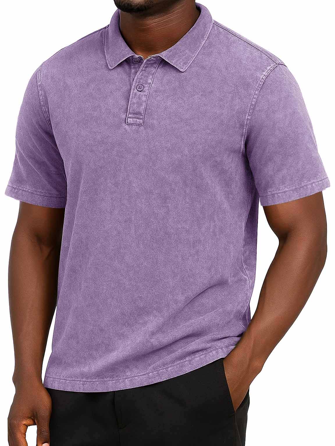 Men's Fashion Retro Distressed Short-sleeved Polo Shirt