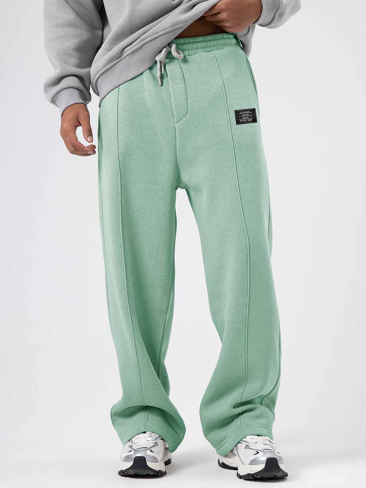 Men's Fashion Sporty Loose Logo Drawstring Pocket Trousers