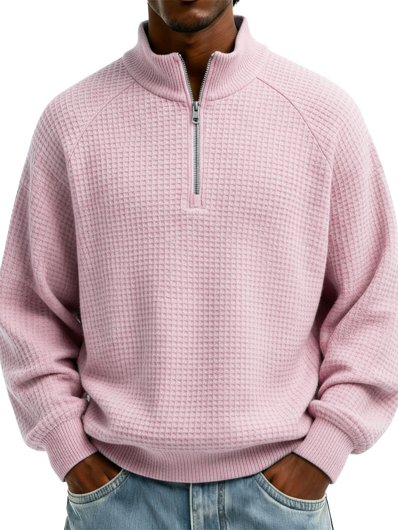 Men's Stylish Casual Loose-fitting Raglan Sleeve Stand-up Collar Long-sleeved Sweatshirt