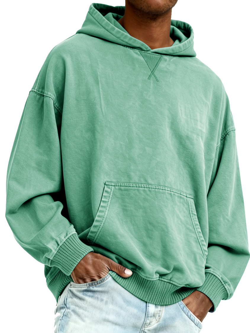 Men's Vintage Fashion Distressed Long-sleeved Hooded Sweatshirt