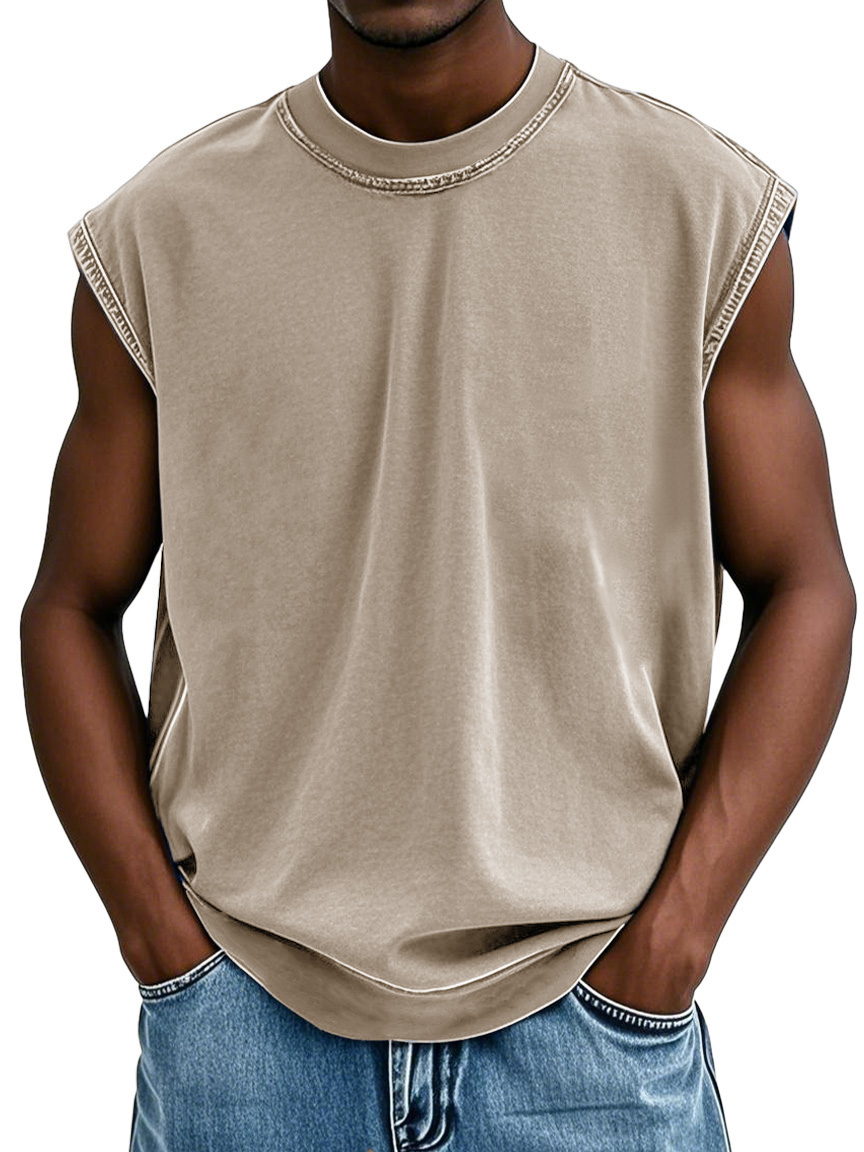 Men's Fashion Retro Washed Sports Sleeveless T-shirt