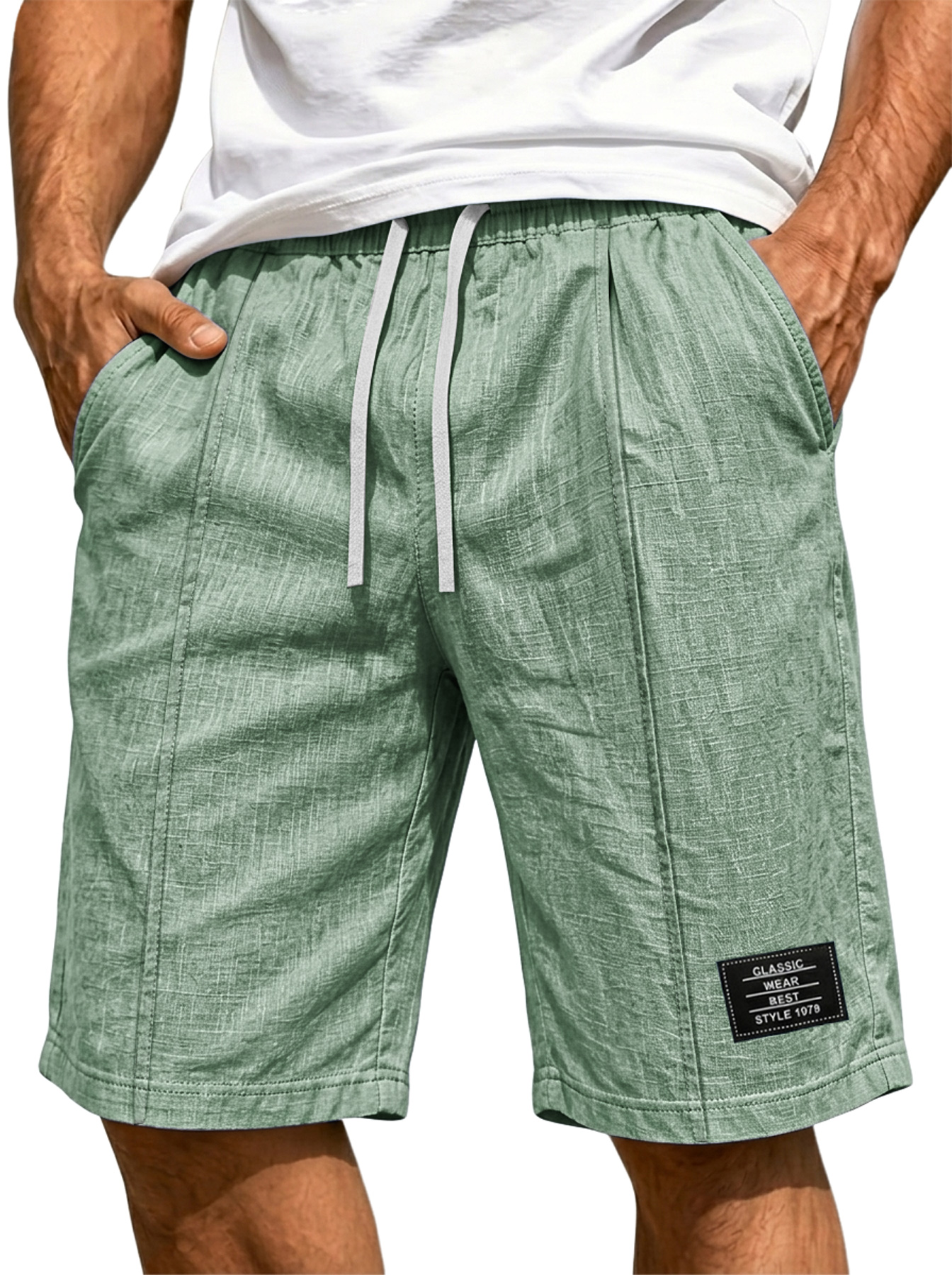Men's Basic Cotton And Linen Comfortable Casual Shorts