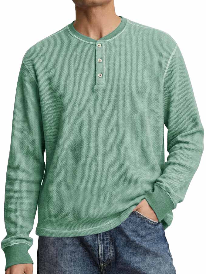 Men's Stylish Casual Long-sleeved Henley Shirt