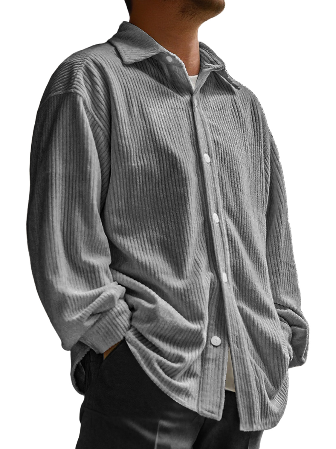 Men's Daily Corduroy Casual And Comfortable Long-sleeved Shirt