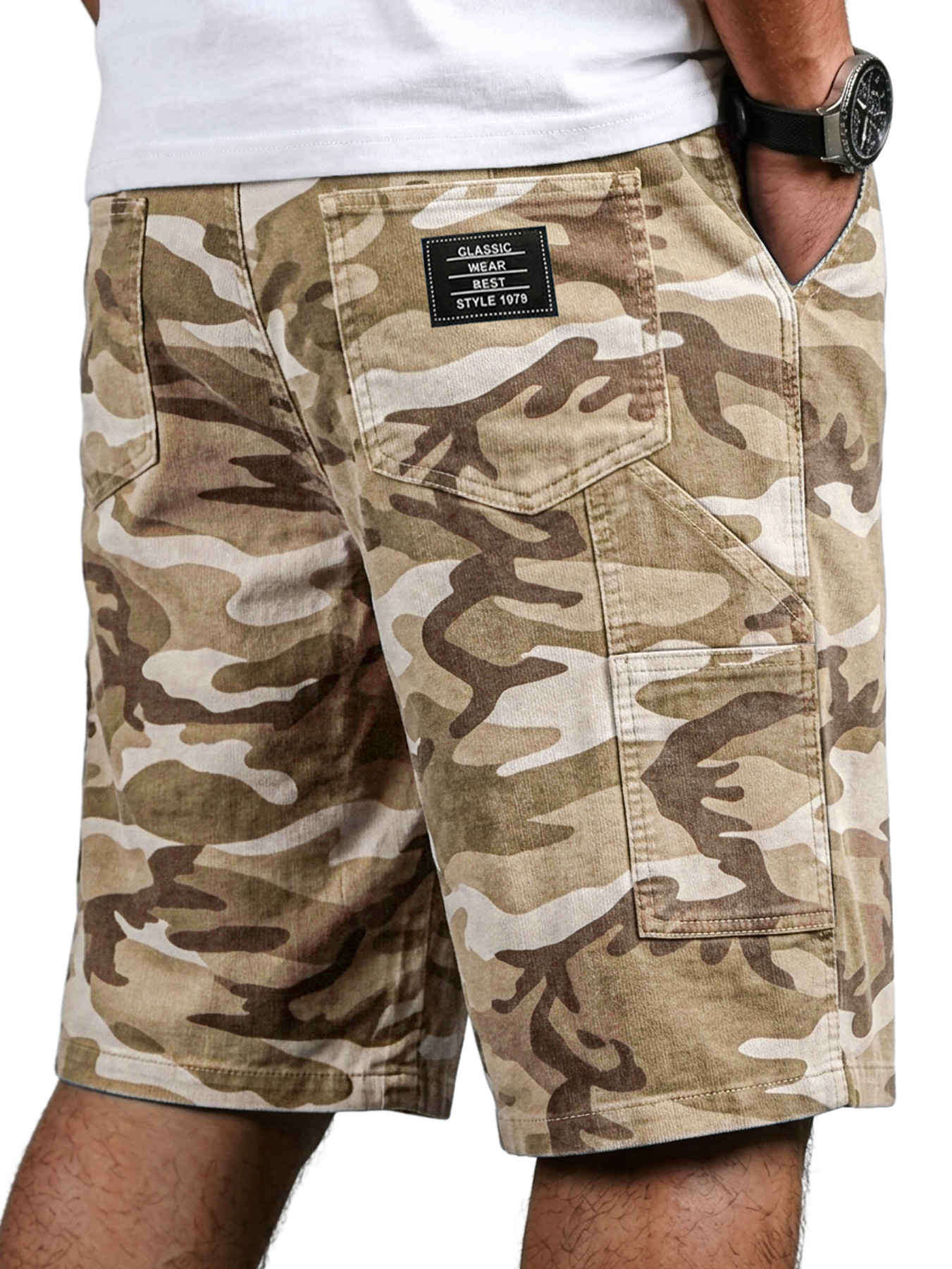 Men's Workwear Camouflage Multi-pocket Casual Shorts