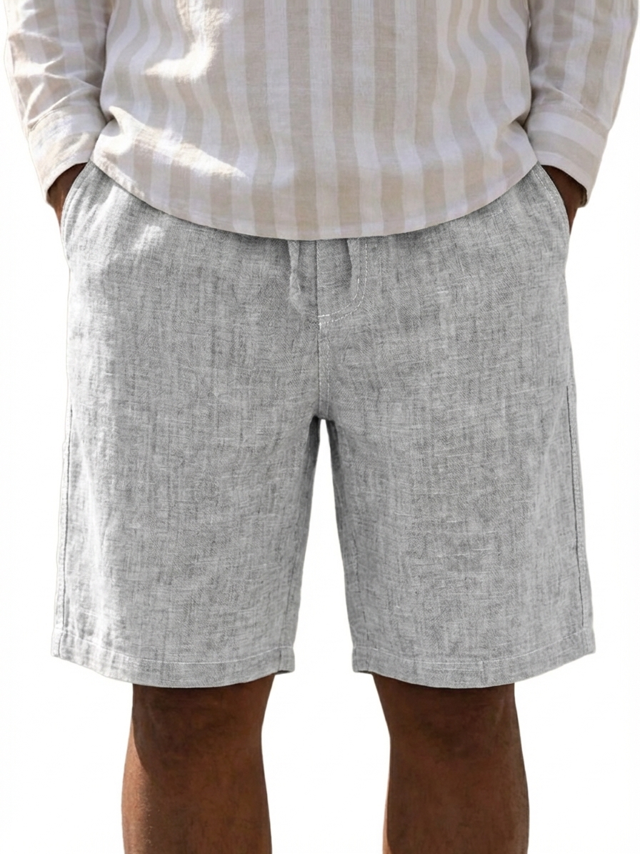 Men's Cotton-Linen Casual Multi Pocket Vintage Cargo Shorts