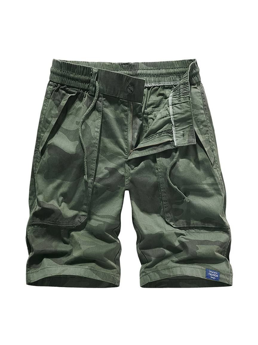 Men's Cotton Patch Pocket Camouflage Casual Work Shorts