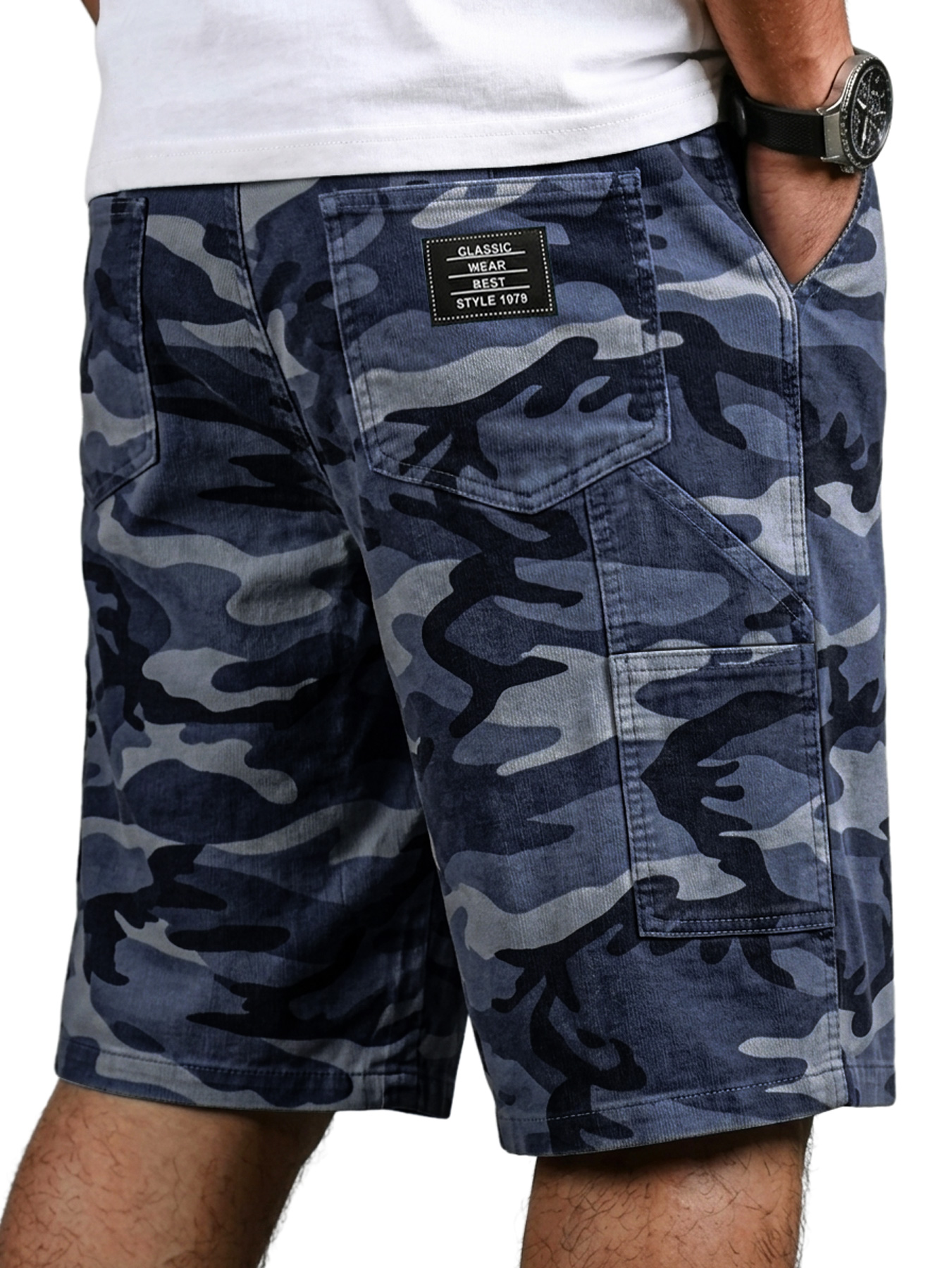 Men's Workwear Camouflage Multi-pocket Casual Shorts