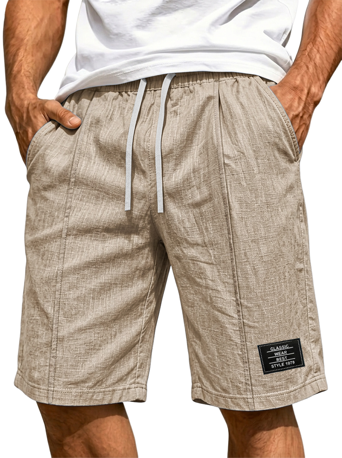 Men's Basic Cotton And Linen Comfortable Casual Shorts