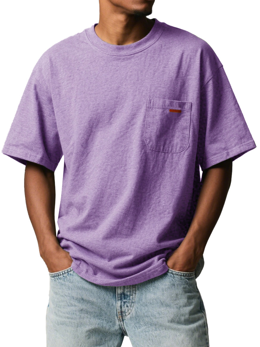 Men's Fashion Retro Workwear Pocket Short-sleeved Crew Neck T-shirt