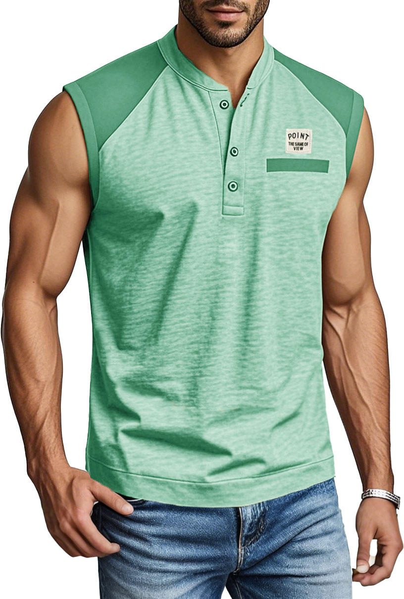 Men's Fashion Outdoor Sports Splicing Logo Vest
