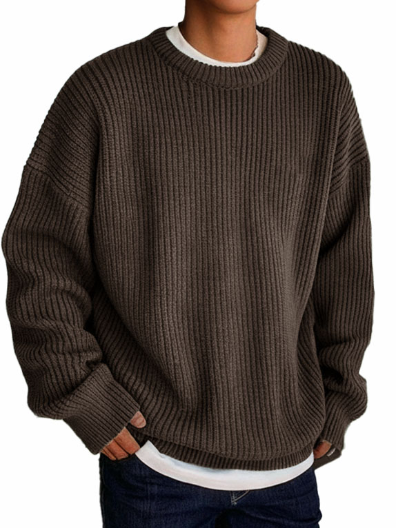Men's Fashionable Casual Loose Round Collar Long-sleeve Sweater