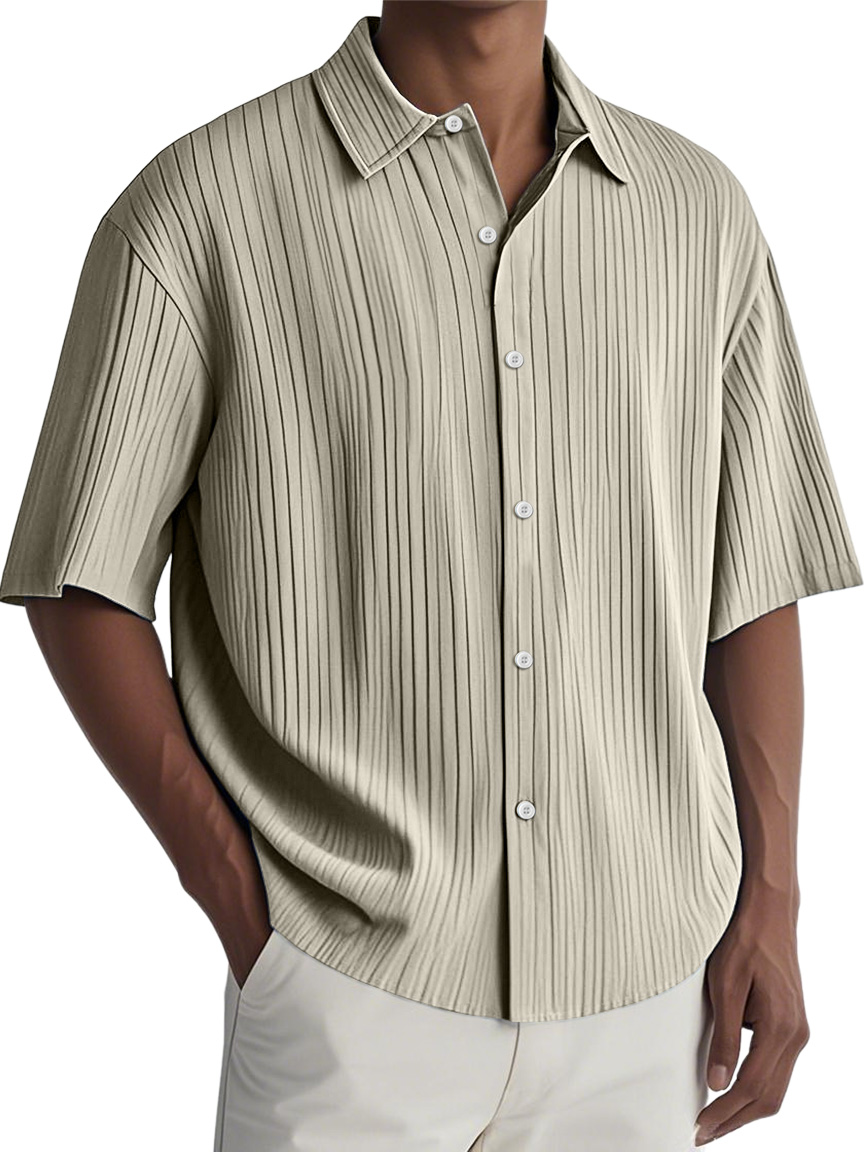 Men's Daily Ripped Casual Comfortable Solid Color Short-sleeved Shirt