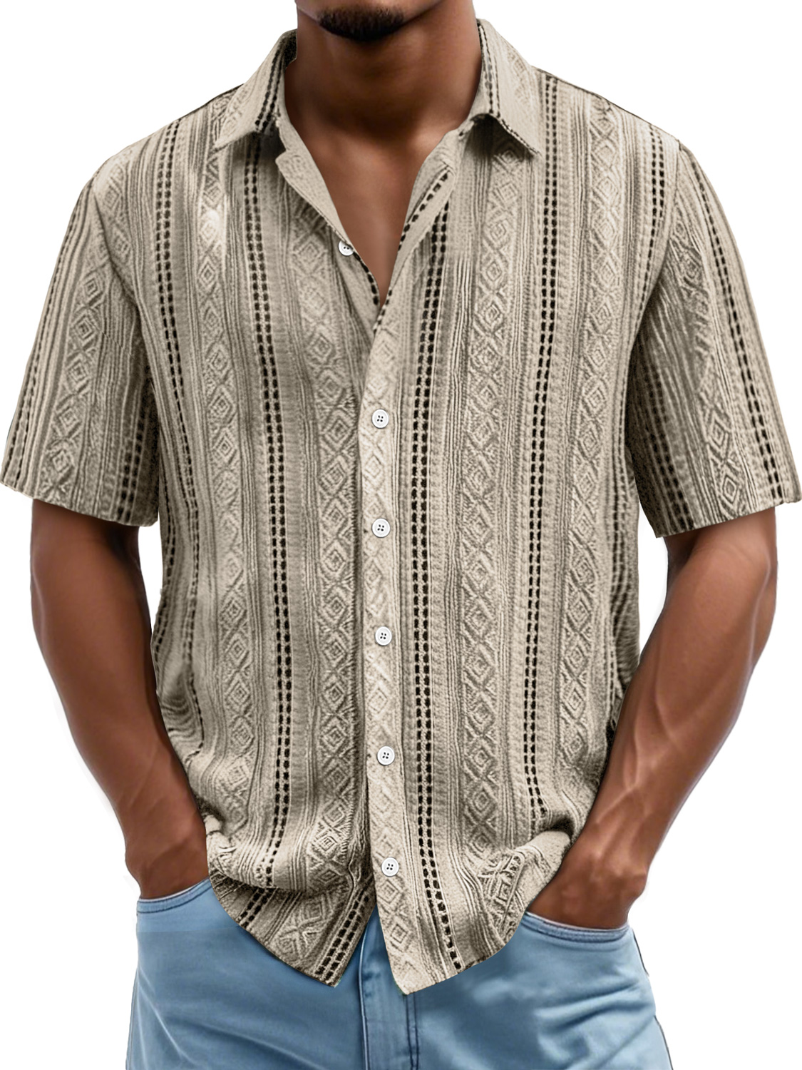 Men's Daily Simple Texture Casual Short-sleeved Shirt