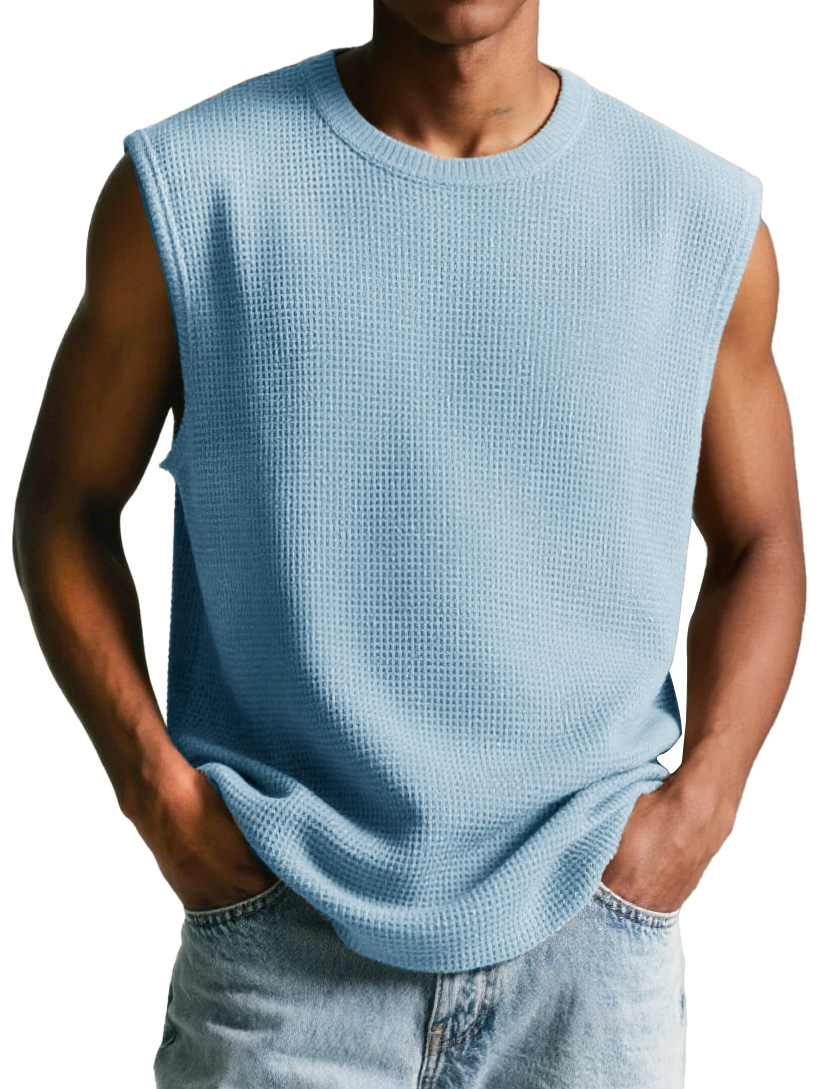 Men's Stylish Lounge Waffle Sleeveless T-shirt