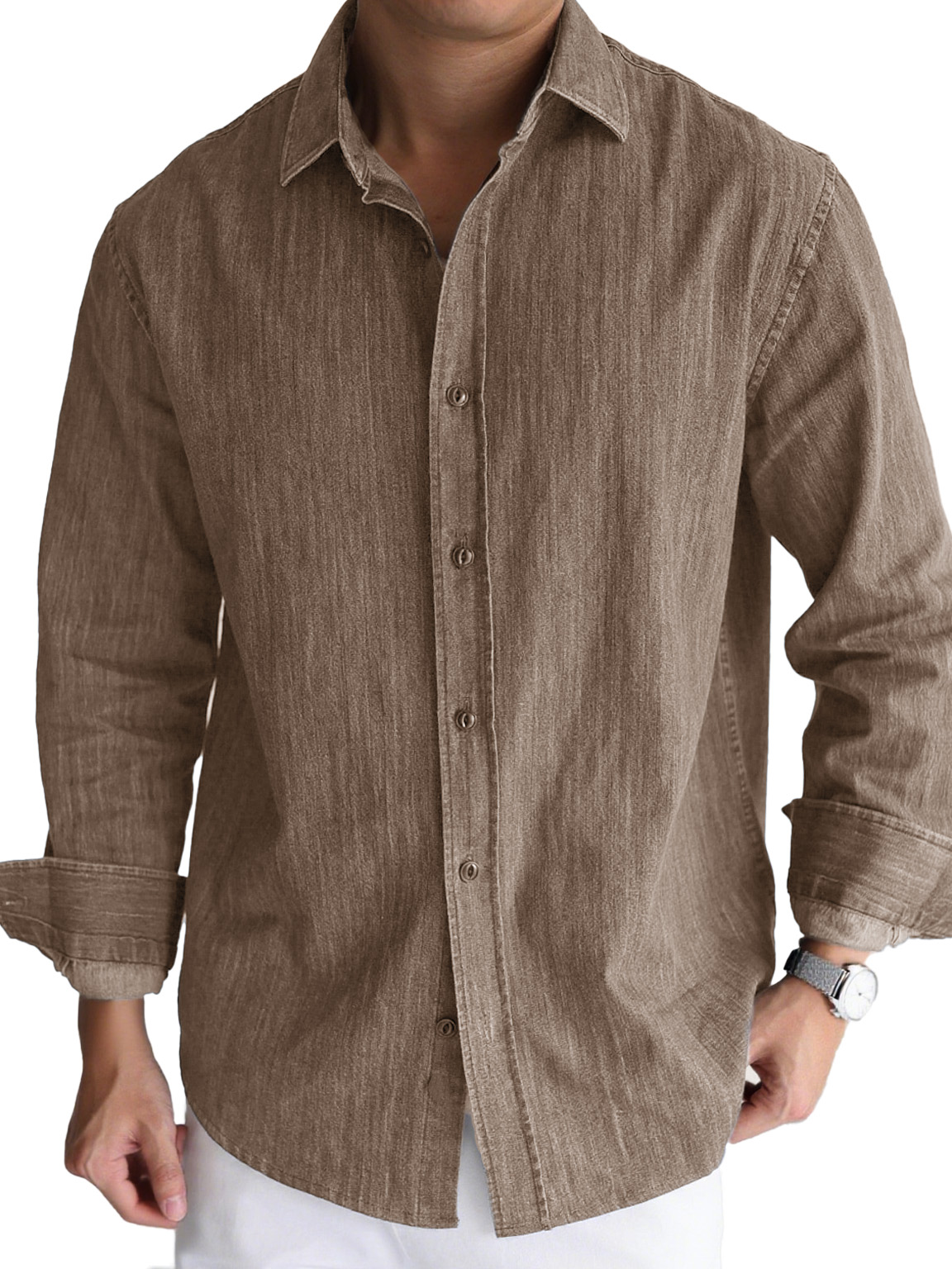 Men's Stylish Casual Lapel Long-sleeved Shirt